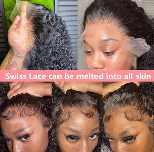22In Brazilian Hair Water Wave Glueless Wig-13x4 Full Frontal Lace Wig